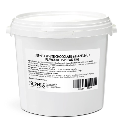 Sephra White Chocolate Hazelnut Spread 5kg